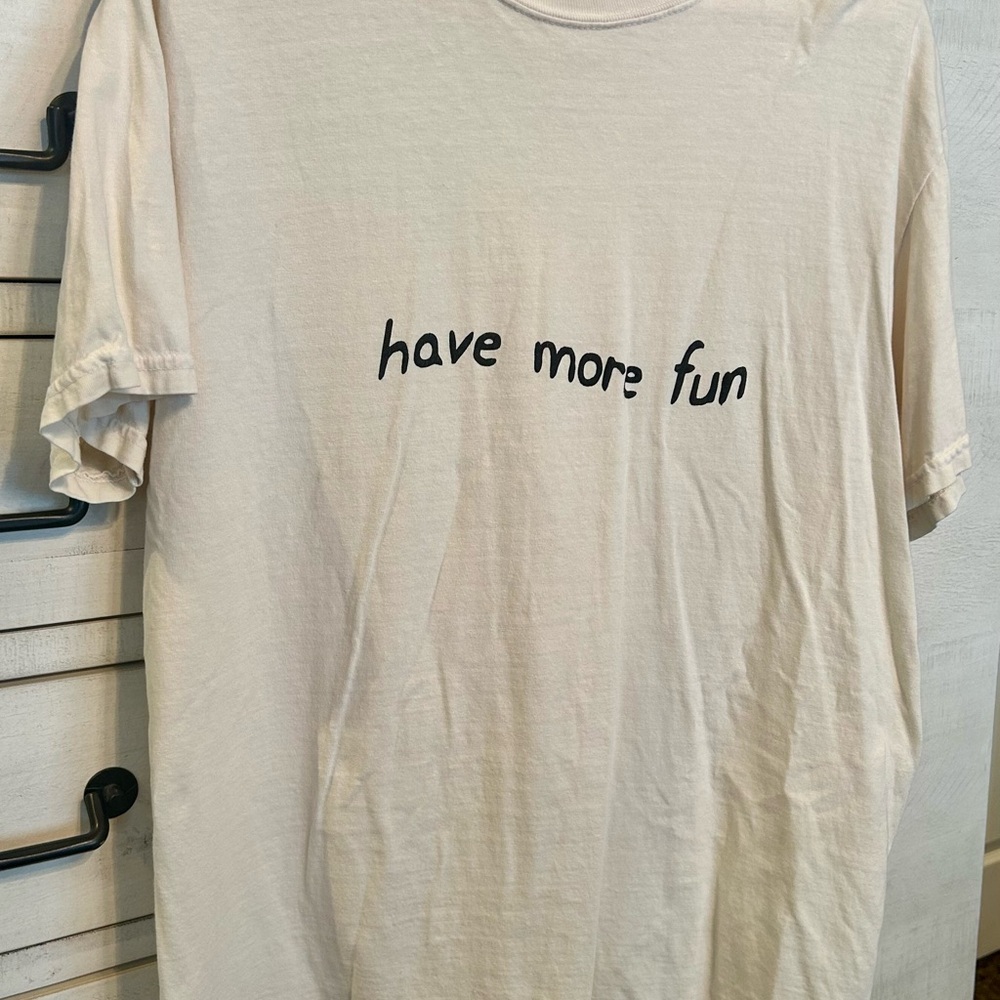 Women’s cream Have More Fun drink Horton Rum Graphic T-Shirt by Krista Horton.